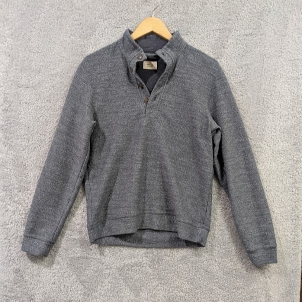 Marine Layer Pullover Men's Small‎ Gray 1/4 Button Long Sleeve Outdoor Mock Neck